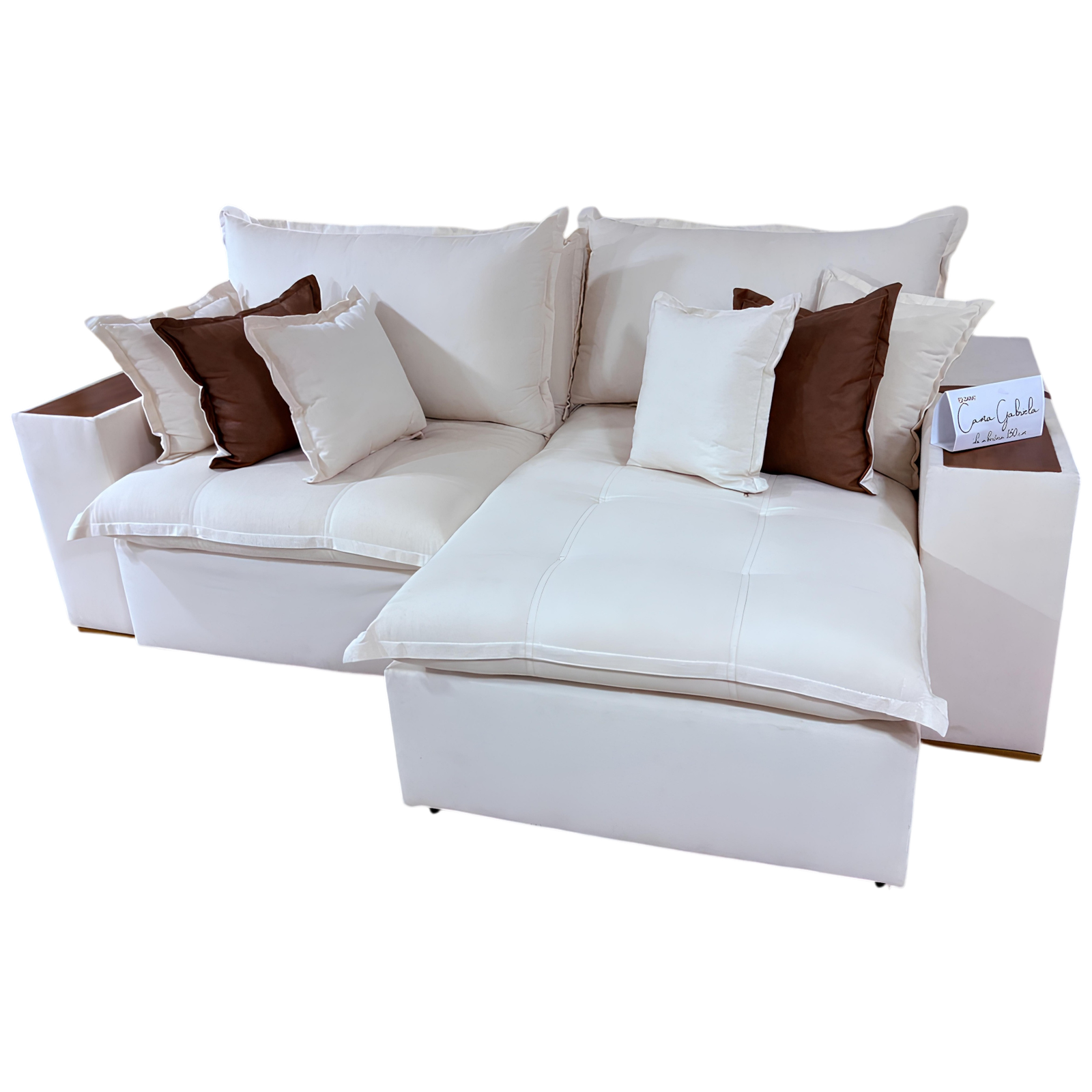 Sofá Cama Retrátil Tebas/Thebas/Gabriela 2,30 m Linho Cru 304/Courino Dalas - ZARAT ESTOFADOS - Imagem 3