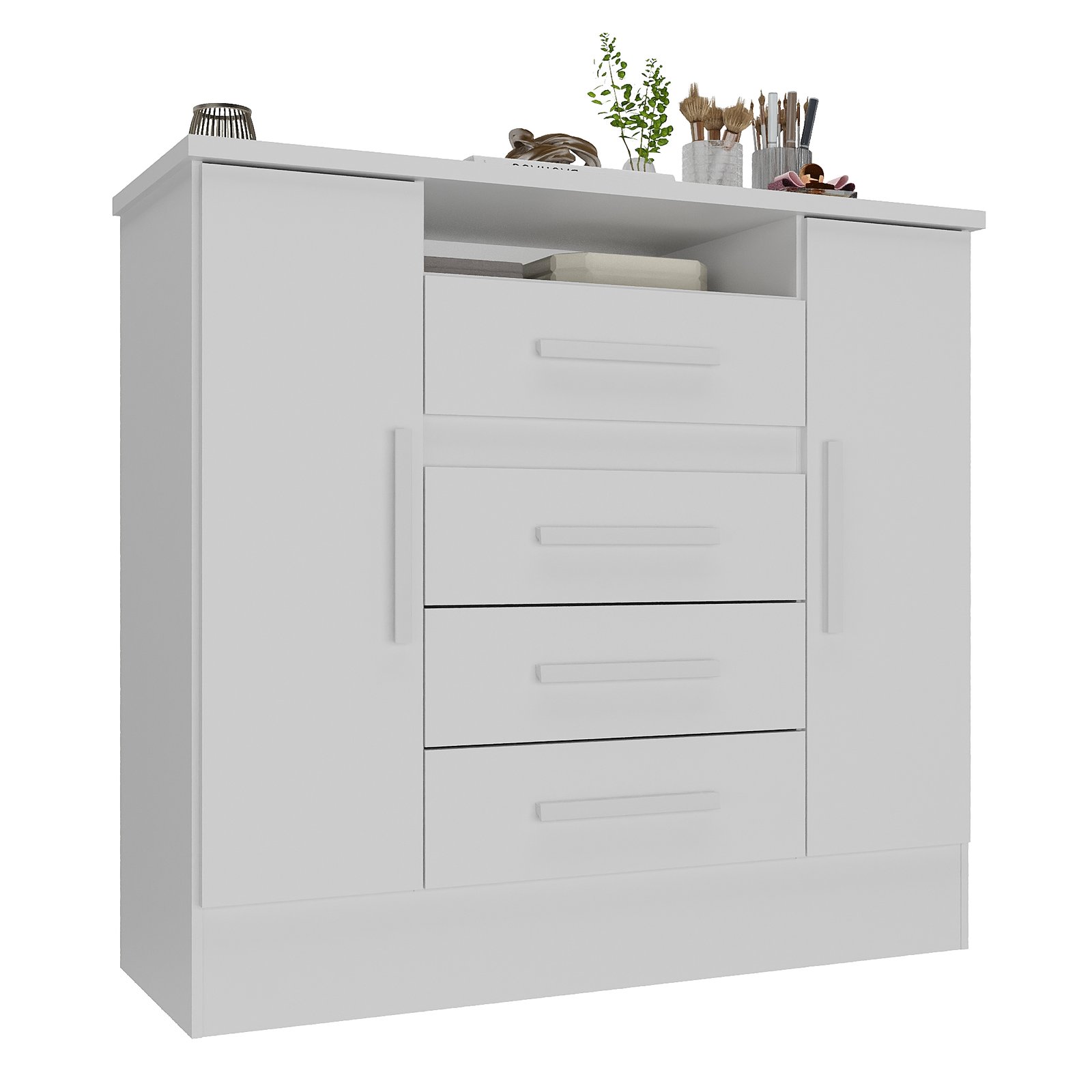 Cômoda 4 Gavetas e 2 Sapateiras Laguna 11CO2430 Branco - RODIAL MÓVEIS - Imagem 5