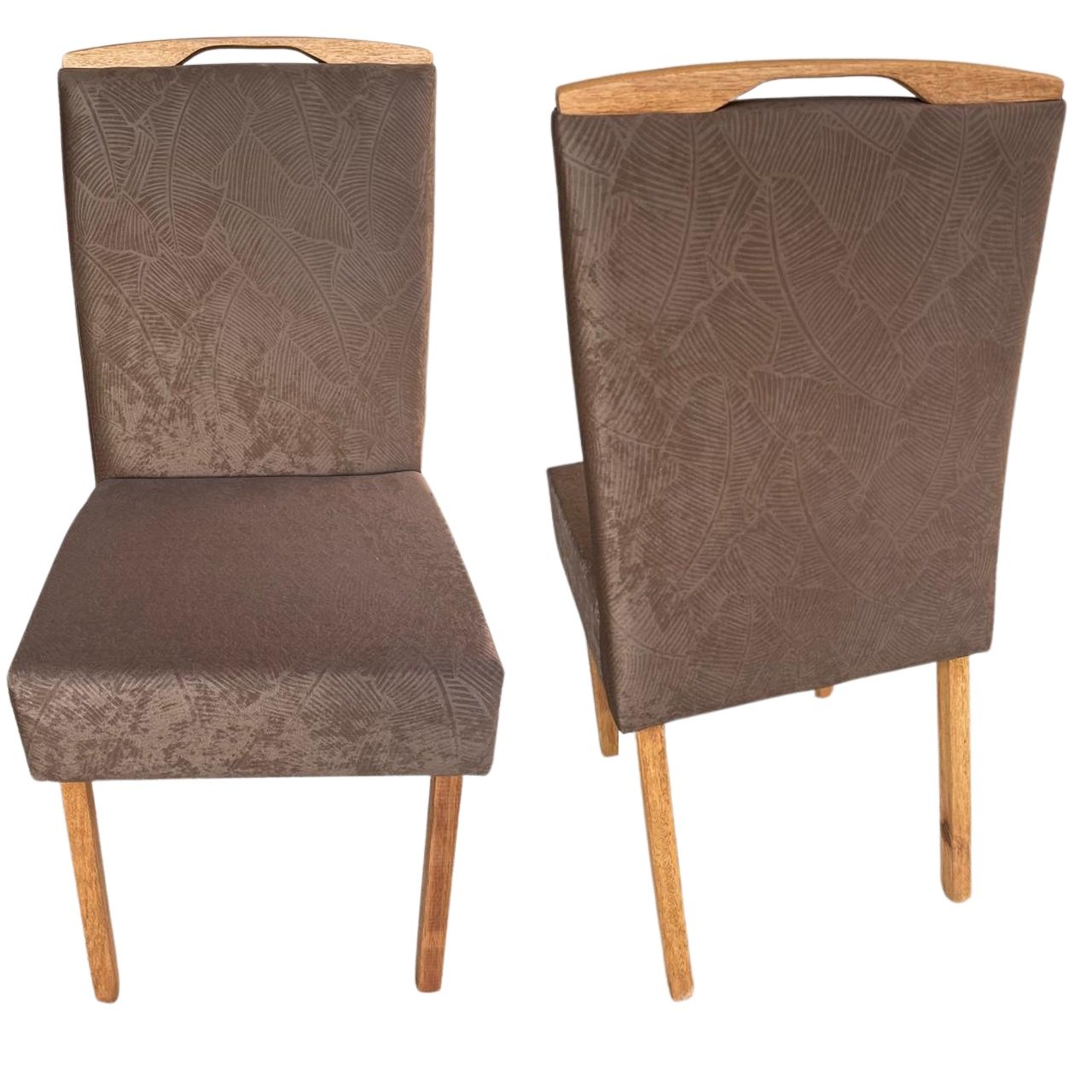 Kit 2 Cadeiras Priscila Imbuia Mel Veludo Marrom 1014 – CARVALHO DECOR - Imagem 2