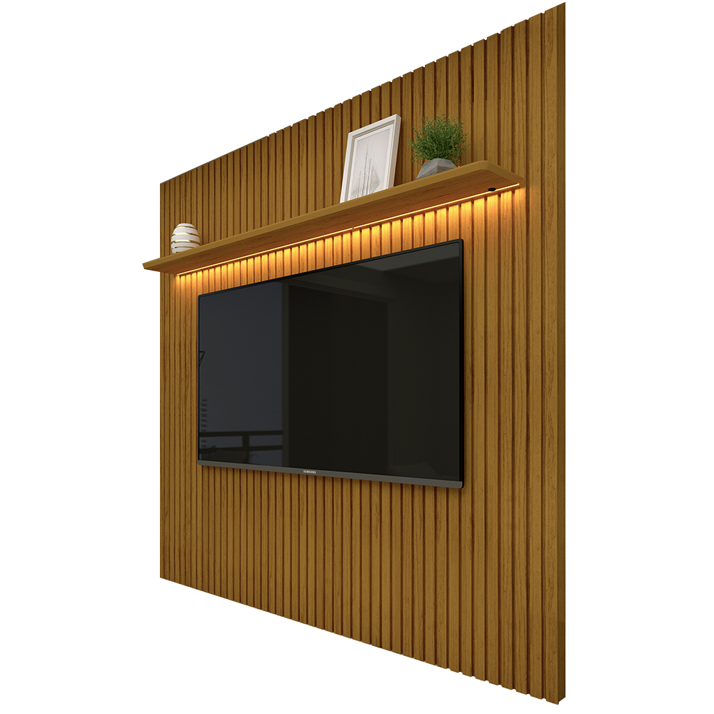 Painel até 75" Nobre Ripado 185 Naturale - GELIUS - Imagem 3