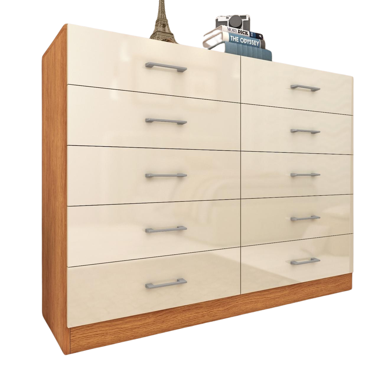 Cômoda 10 Gavetas Caribe Cinamono/Off White – FELLICCI - Imagem 3