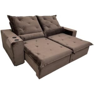 Sofá Retrátil e Reclinável Elegance/Leblon 230 Marrom - IMPÉRIO ESTOFADOS