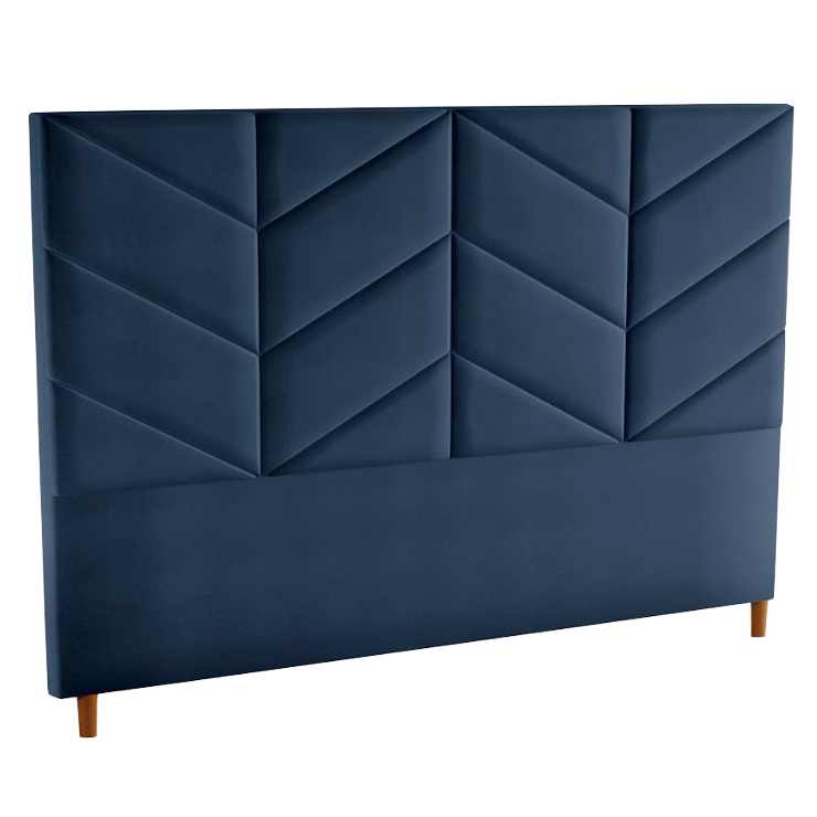 Cabeceira Casal Berlim Veludo Azul B024 - LARMÓVEIS/TREVO ESTOFADOS - Imagem 2