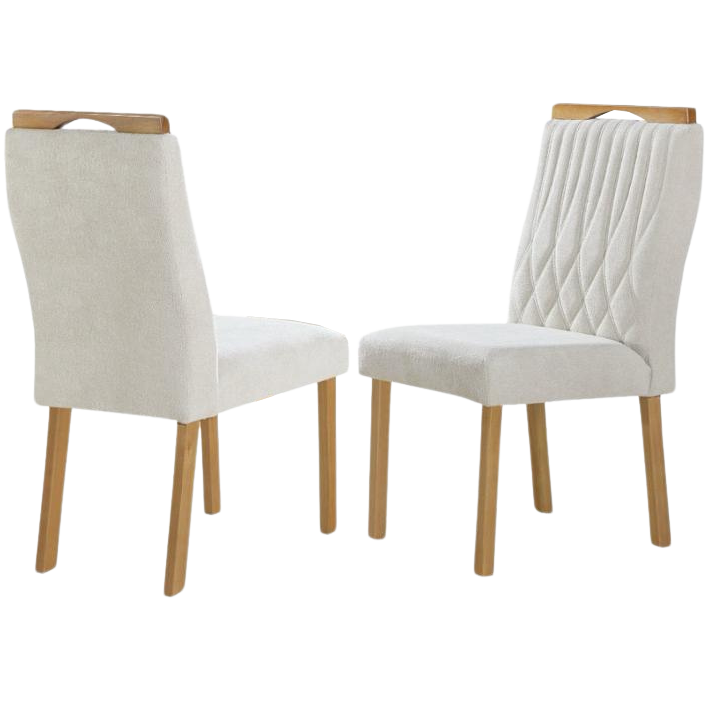 Kit 2 Cadeiras Gênova Mel/Veludo Bege Marfim – ART ASSENTOS - Imagem 3