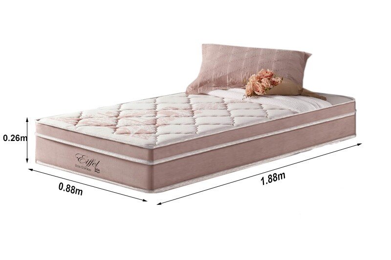 Colchão Solteiro Eiffel Molas Superlastic Rosa 188x88x26 Anjos - Imagem 3