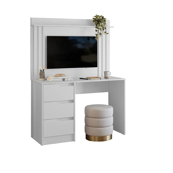 Escrivaninha com Painel Doble Branco Fosco - MÓVEIS ALBATROZ - Imagem 2