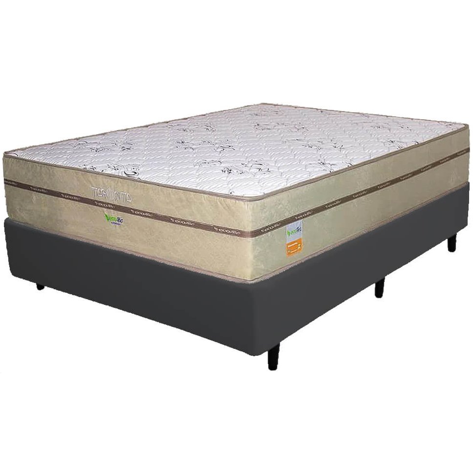 Colchão Casal Toronto D28 + Base Box Simples Corino Preto – ECOTEC + ALTO NÍVEL CAMAS E COLCHÕES - Imagem 2