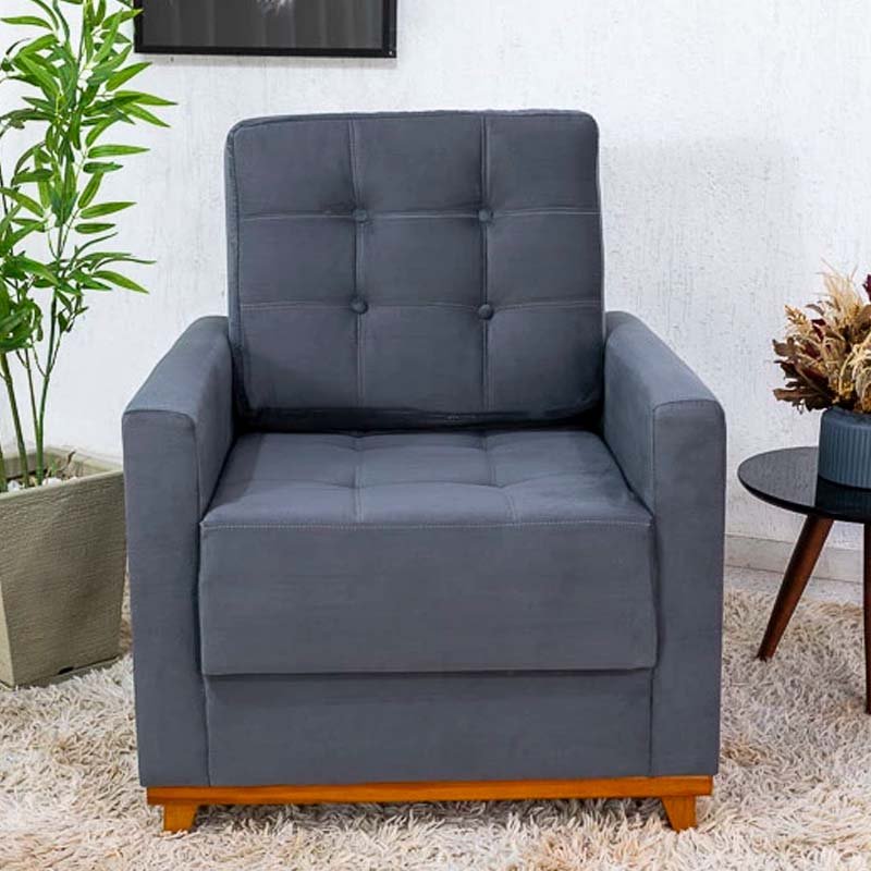 Poltrona Áustria Veludo Grafite A15 - Imagem 2