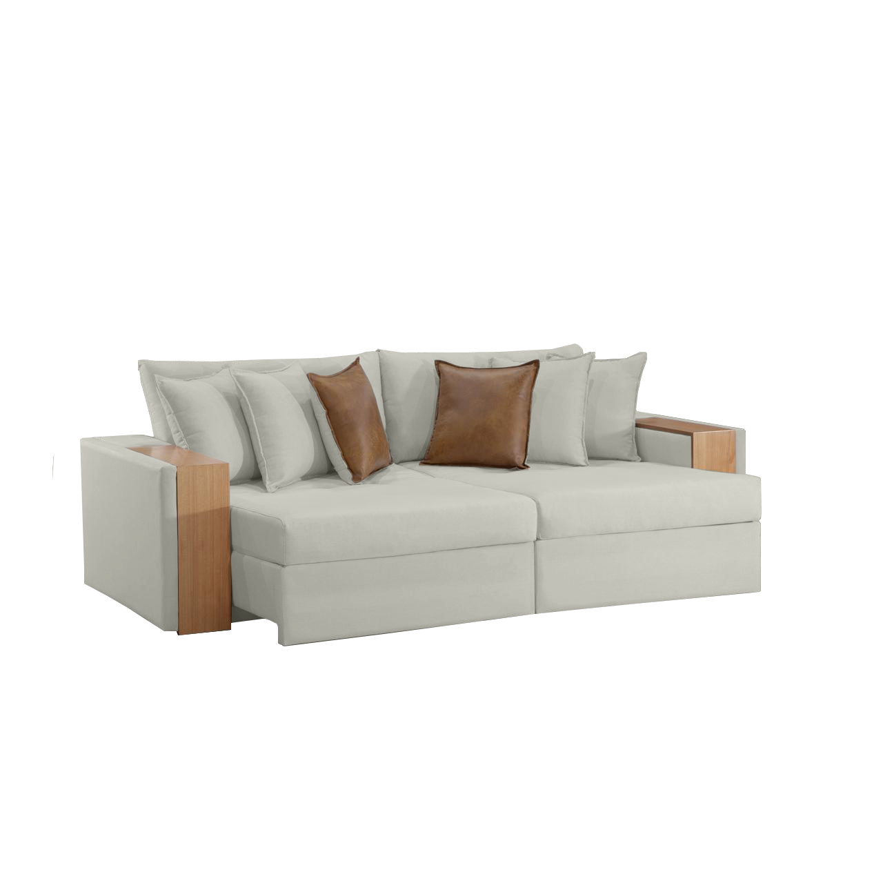 Sofá Cama Retrátil Maiori 2,32 m Linho Gelo 07 - INNOVE ESTOFADOS - Imagem 5