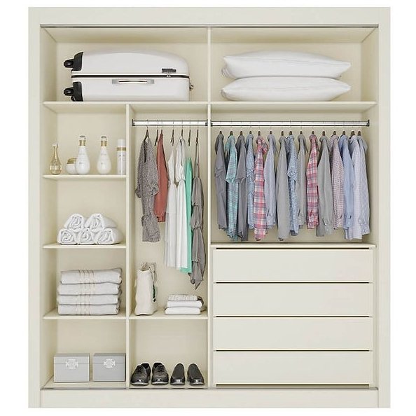 Guarda-Roupa 2 Portas Lugano 1,80 m Off White - MÓVEIS EUROPA - Imagem 2