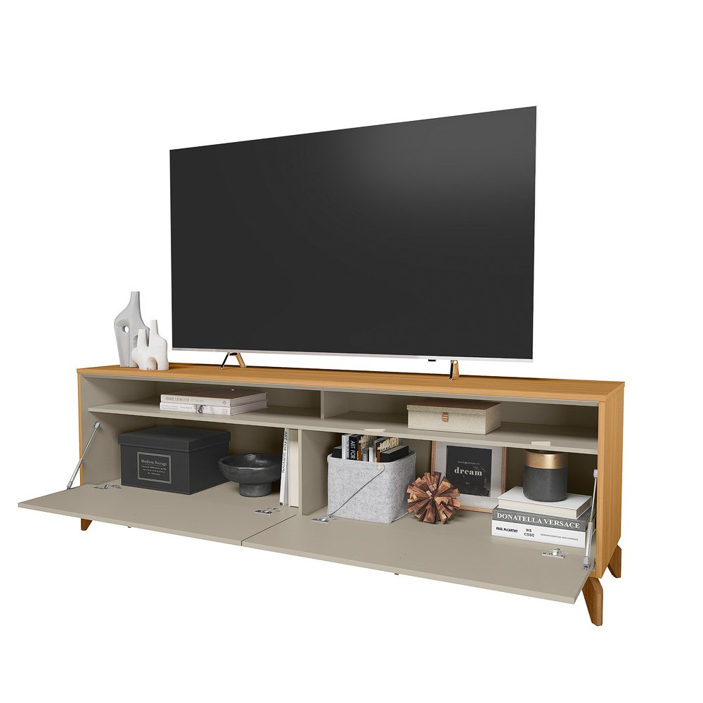 Rack até 75" Dubai 1.8 Tauari/Off White Fosco - LINEA BRASIL - Imagem 7