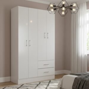 Guarda-Roupa 4 Portas Panamá 4002 0,90 m Branco - FELLICCI