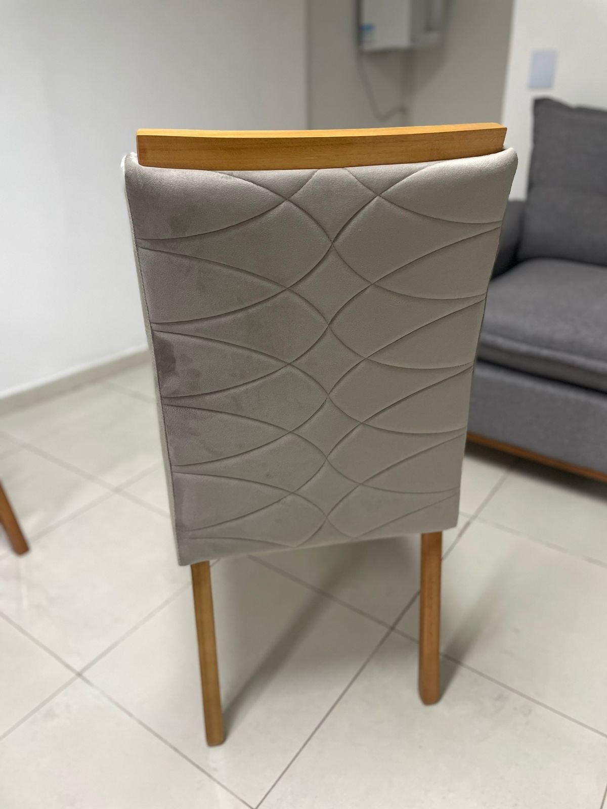 Kit 2 Cadeiras Safira Mel/Veludo Bege – WM DECOR - Imagem 3