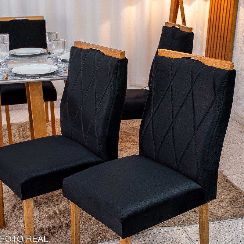 2 Cadeiras Lisboa Preto 504 Madeira Maciça Art Assento - Entregue Montada - Imagem 3