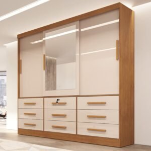 Guarda-Roupa Turim 2,11 m Nature/Off White - BIANCHI