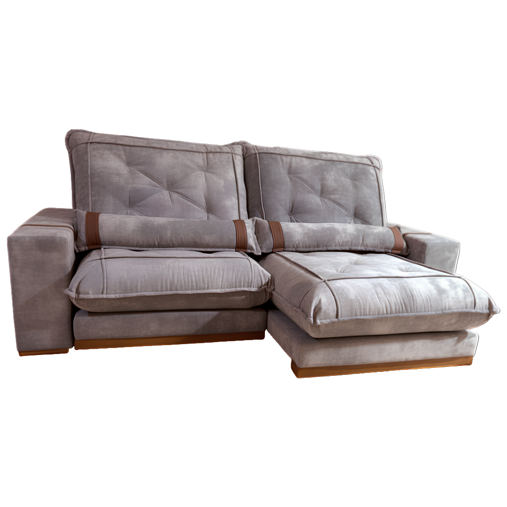 Sofá Retrátil e Reclinável Ibiza/Poseidon 2,50 m Veludo Cinza Grafite 101 - ZARAT ESTOFADOS - Imagem 3