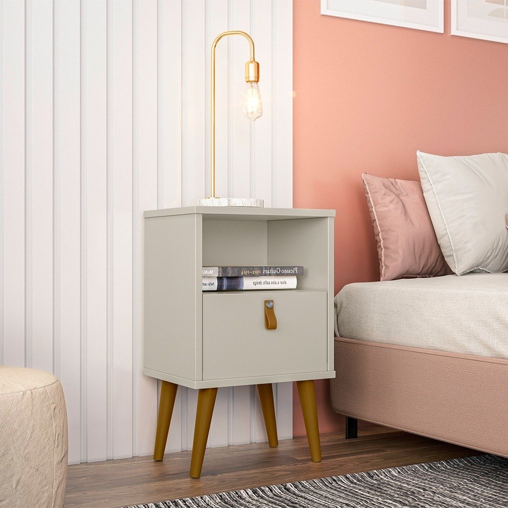 Mesa de Cabeceira Búzios Off White - LINEA BRASIL