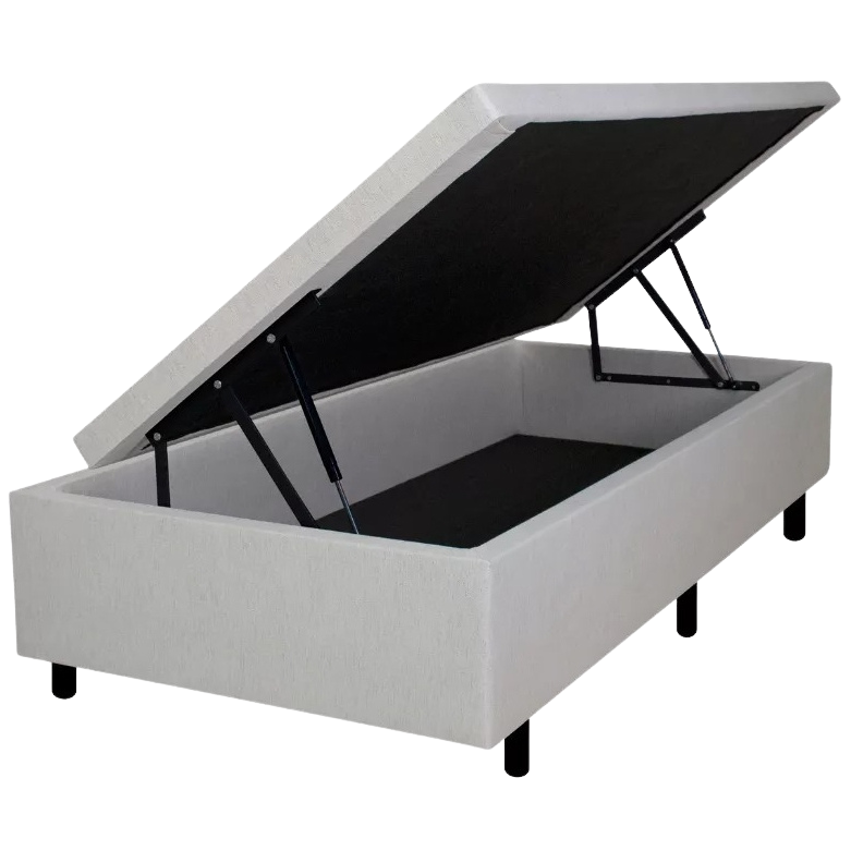 Base Box Solteiro Baú Corino Branco – ALTO NÍVEL CAMAS E COLCHÕES - Imagem 3