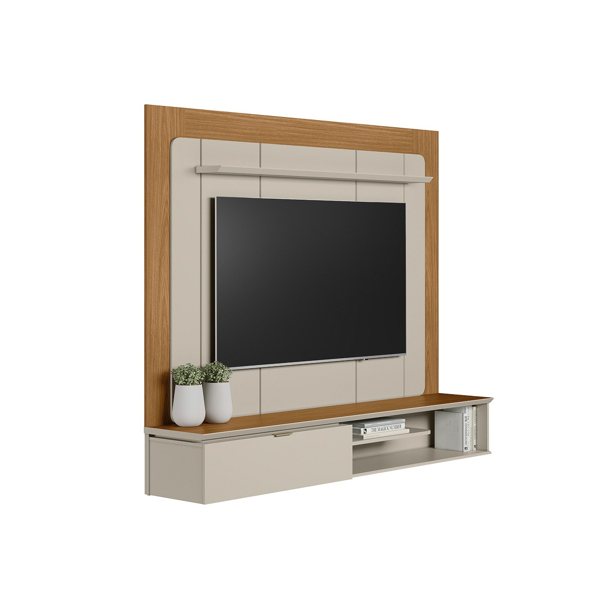 Painel Home até 65" Lugano Nature/Off White - LINEA BRASIL - Imagem 10