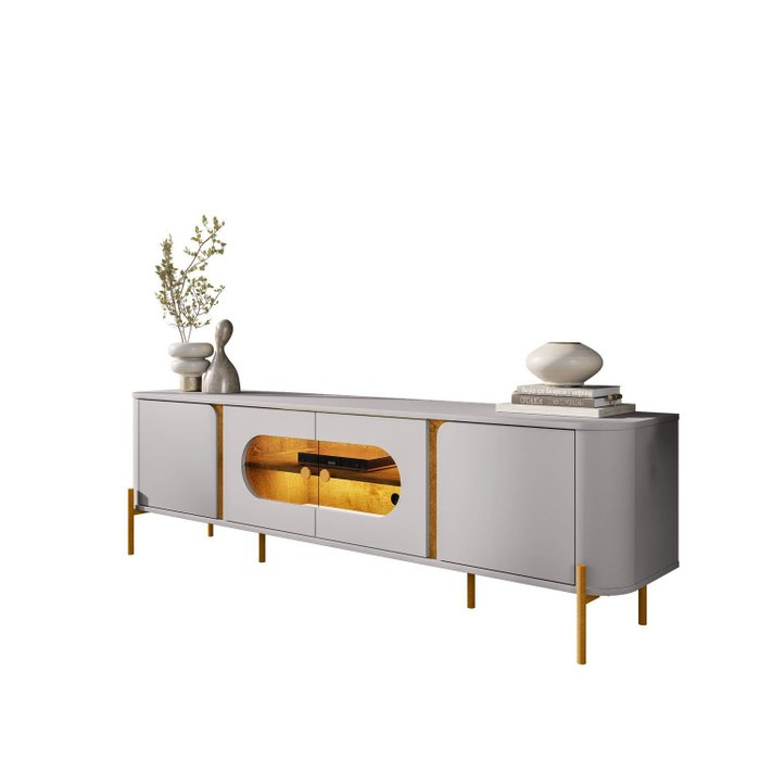 Rack até 75" Juquehy Off White/Naturale - BECHARA - Imagem 5