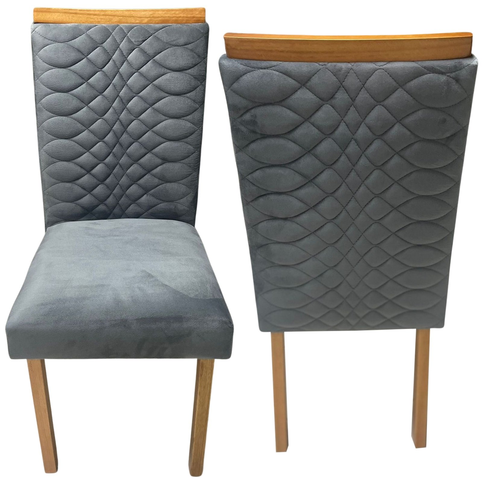 Kit 2 Cadeiras Hamburgo Mel/Grafite - ART ASSENTOS - Imagem 2