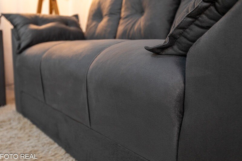 Sofá 3 e 2 lugares Petra Veludinho Cinza 605 - Imagem 6