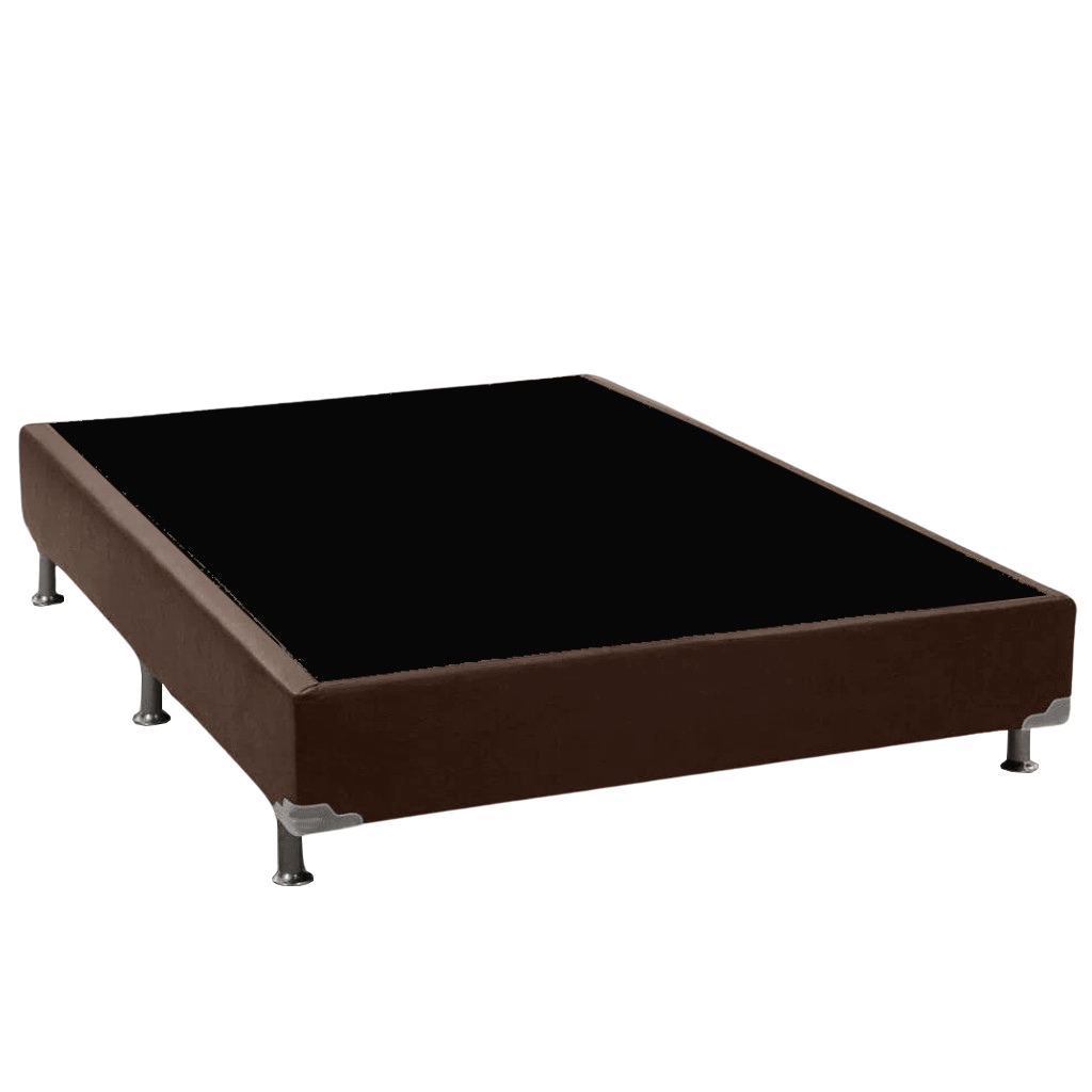 Base Box Casal Simples Corino Marrom – ALTO NÍVEL CAMAS E COLCHÕES - Imagem 2