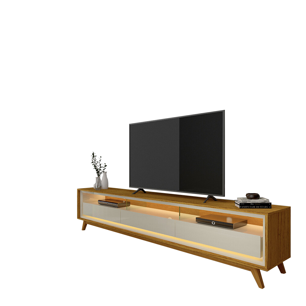 Rack até 75" Requinte 212 Naturale/Off White - GELIUS - Imagem 2