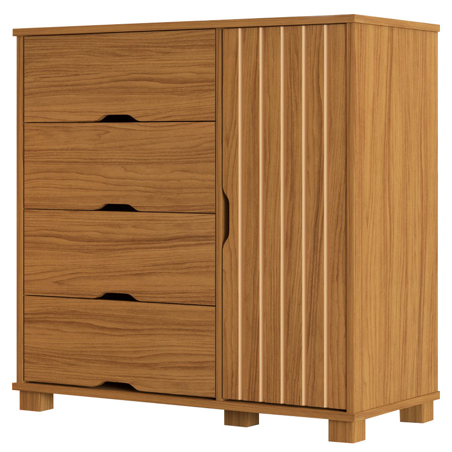 Cômoda 4 Gavetas com Sapateira Bela Nature - MADEC/VJ MÓVEIS - Imagem 3