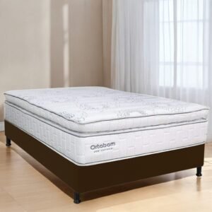 Colchão Casal New Freedom + Base Box Simples Corino Marrom – ORTOBOM + ALTO NÍVEL CAMAS E COLCHÕES