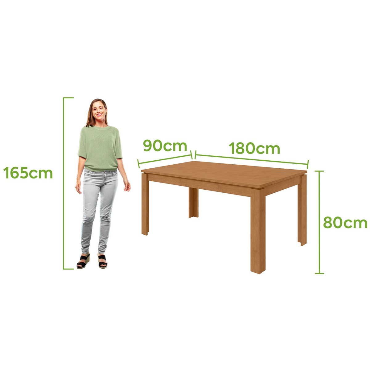 Mesa Athenas 180 Amêndoa Clean - LOPAS - Imagem 3