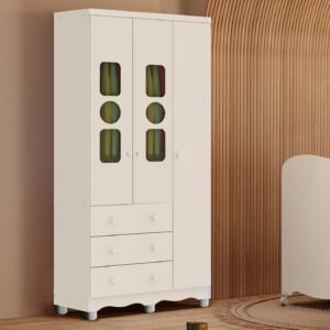 Guarda-Roupa 3 Portas Tedy Branco Brilho - PEROBA MÓVEIS