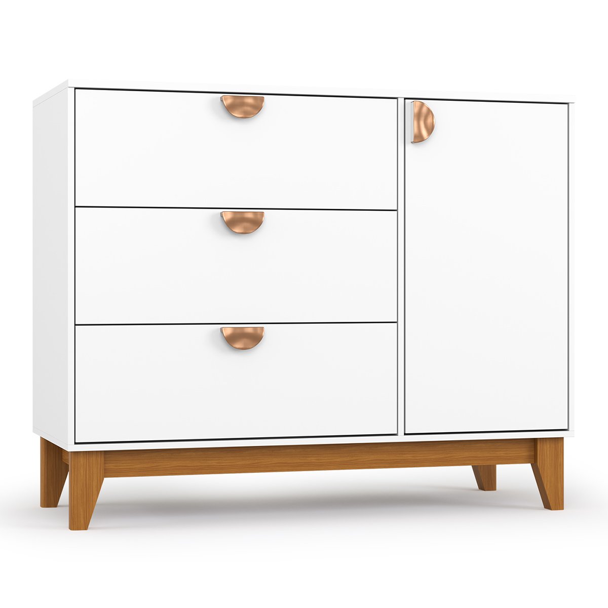 Cômoda 3 Gavetas com Porta Magia Branco - BATROL MÓVEIS - Imagem 3