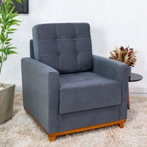 Poltrona Áustria Veludo Grafite A15