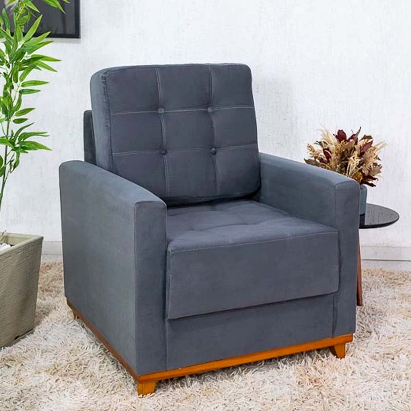 Poltrona Áustria Veludo Grafite A15