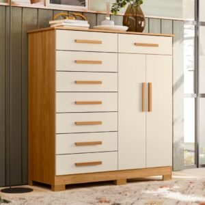 Cômoda Verona Carvalho Grife/Off White - MÓVEIS ALBATROZ