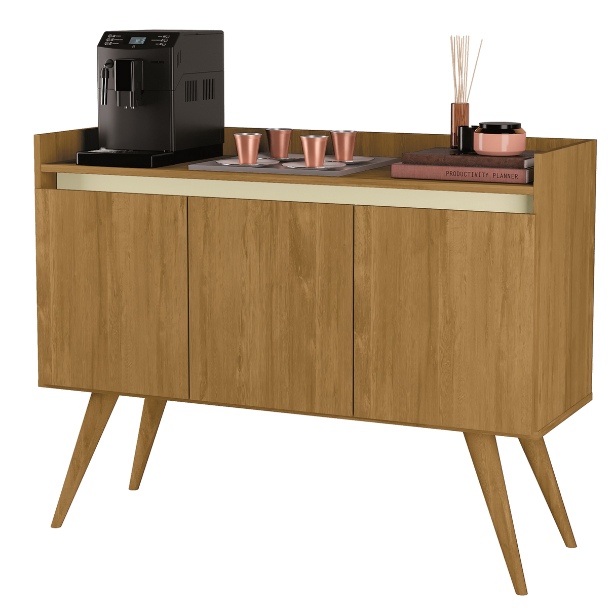 Buffet 3 Portas Gold Mel/Pérola - MÓVEIS PRIMUS - Imagem 4