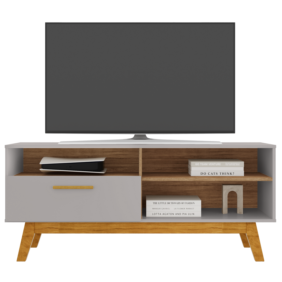 Rack até 55" Paládio Off White/Cinamomo – BECHARA - Imagem 5