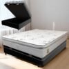 Colchão Casal New York D33 + Base Box Baú Corino Preto – ECOTEC + BIOSTAR