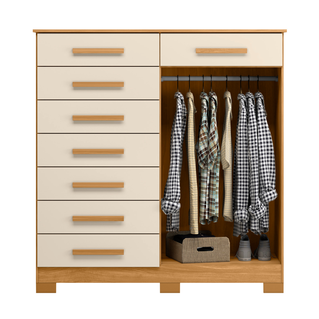 Cômoda Verona Carvalho Grife/Off White - MÓVEIS ALBATROZ - Imagem 3