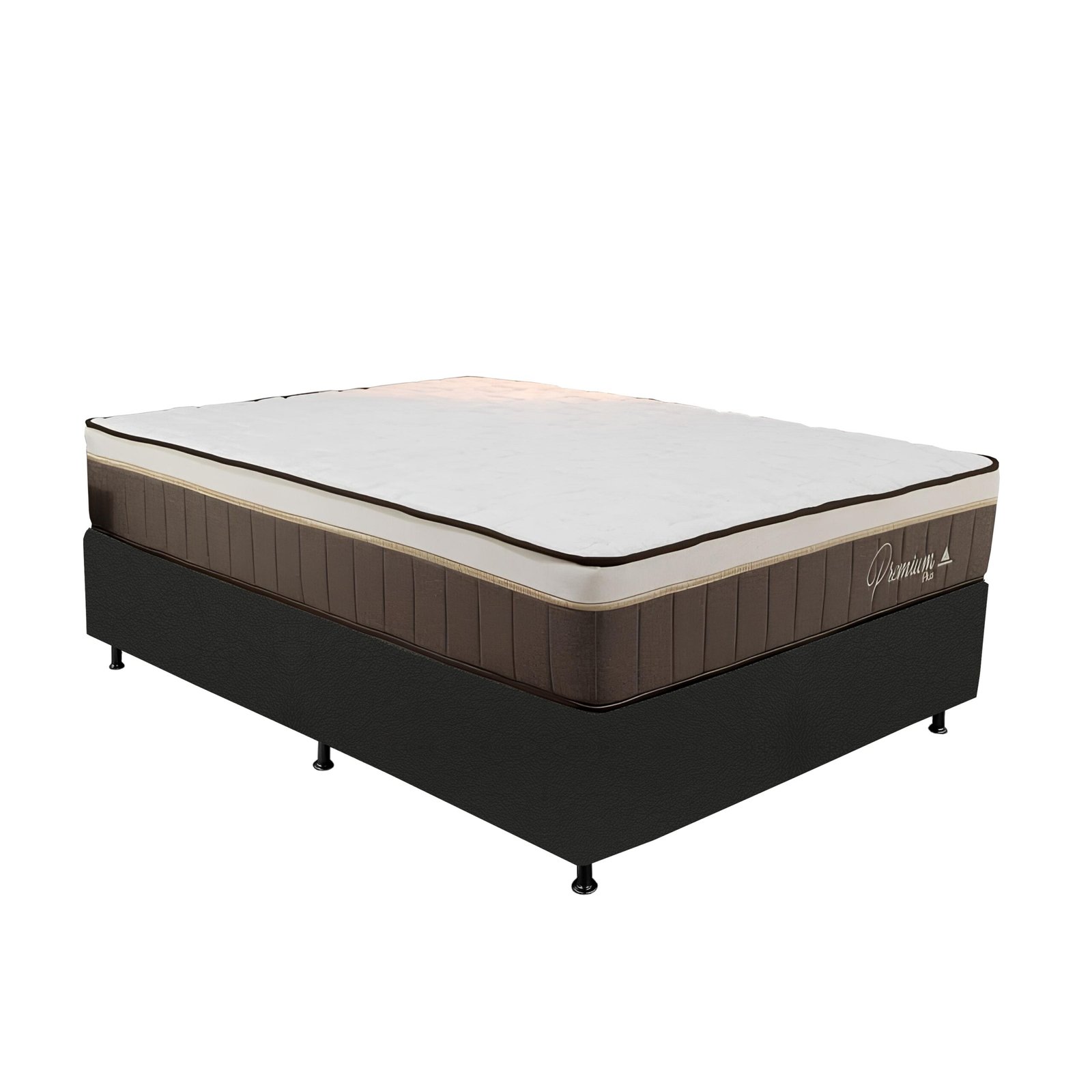 Colchão Casal Rondopremium Plus D33 + Base Box Simples Corino Preto – RONDOMÓVEIS + ALTO NÍVEL CAMAS E COLCHÕES - Imagem 2