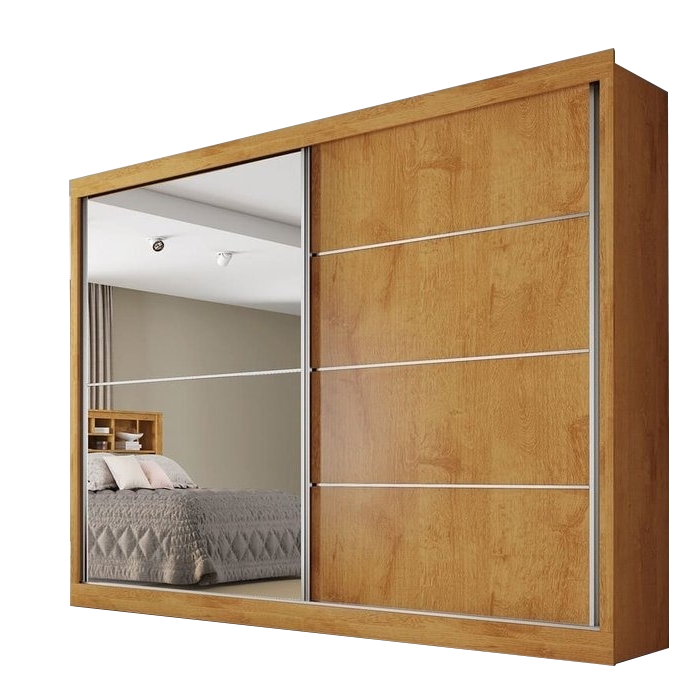 Guarda-Roupa 2 Portas Verona 2,02 m Peroba/Off White/Peroba - MÓVEIS EUROPA - Imagem 7