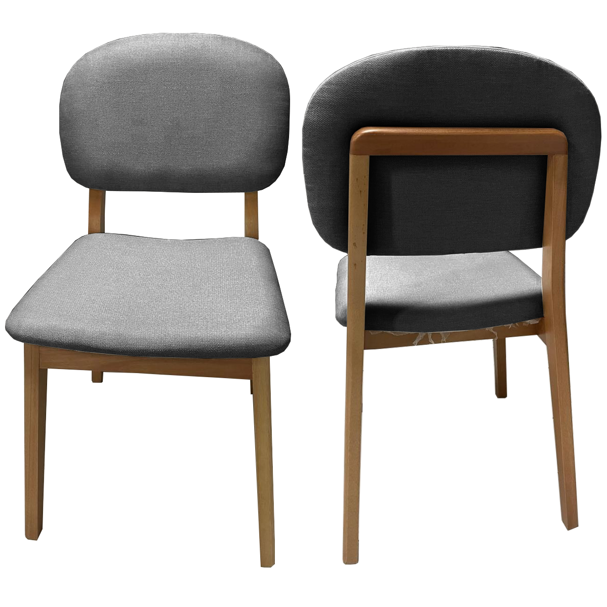 Kit 2 Cadeiras Gaya Mel/Linho Cinza 03 – J SILVA MÓVEIS - Imagem 2