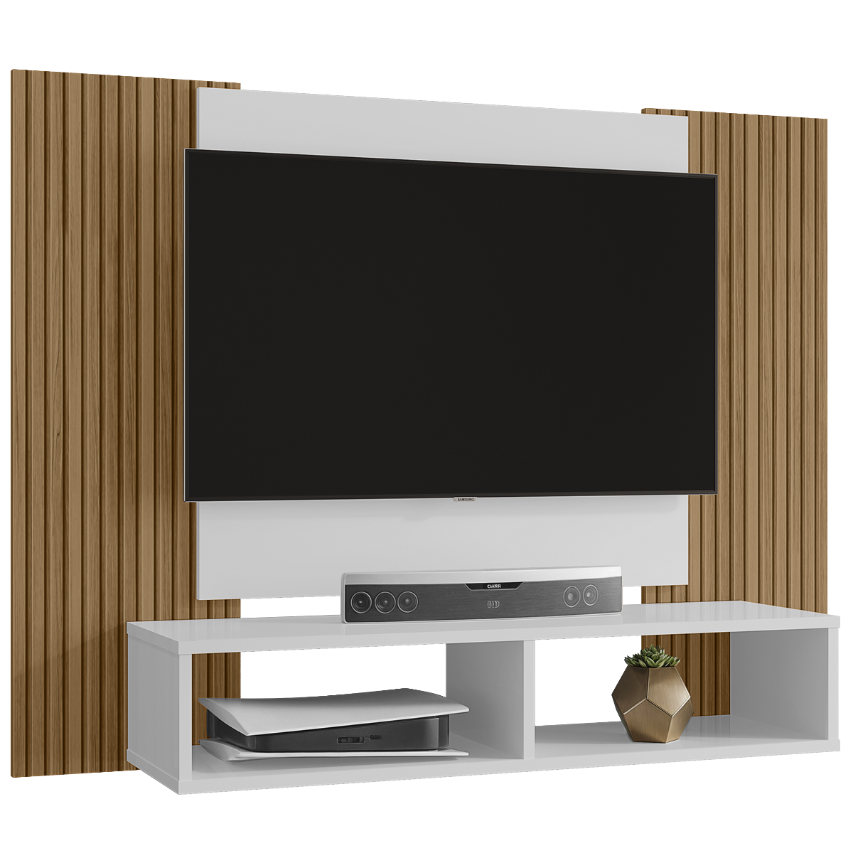 Painel até 47" Navi Branco/Ripado - BECHARA - Imagem 2