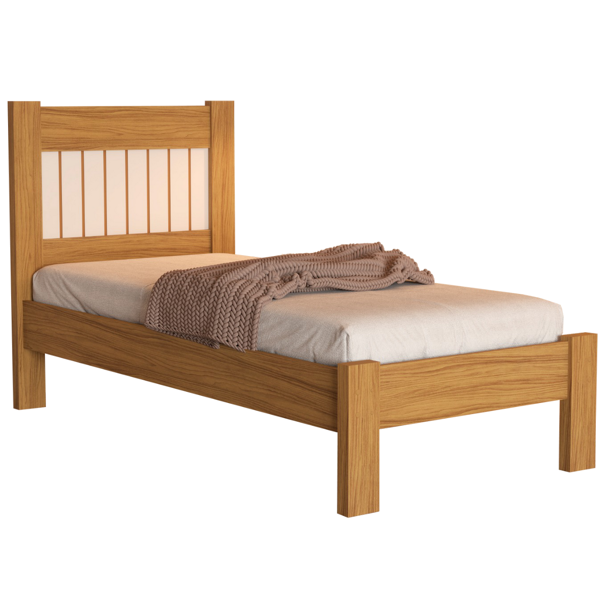 Cama Solteiro Bela Nature/Off White - MADEC/VJ MÓVEIS - Imagem 2