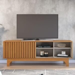 Rack até 70" Sereno Cinamomo/Off White - JCM MOVELARIA