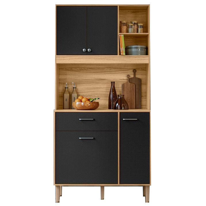 Kit Cozinha Erva Doce 90 Freijó/Preto Esfera – NICIOLI - Imagem 2