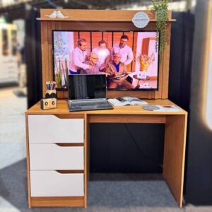 Escrivaninha com Painel Doble Cinamono/Off White - MÓVEIS ALBATROZ