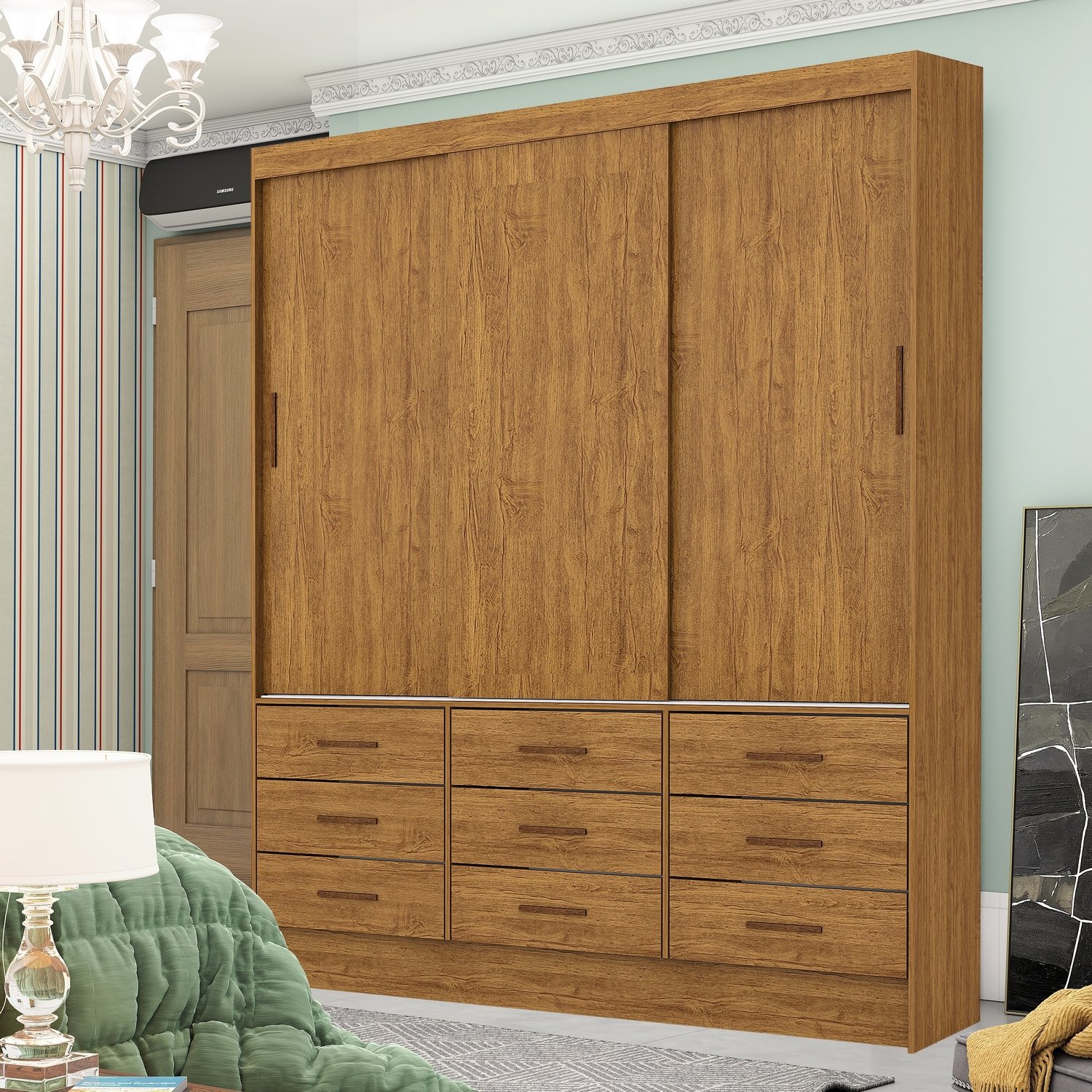 Guarda-Roupa 3 Portas Sevilha (Sem espelho) 1,62 m Cinamomo - CARIOCA MÓVEIS