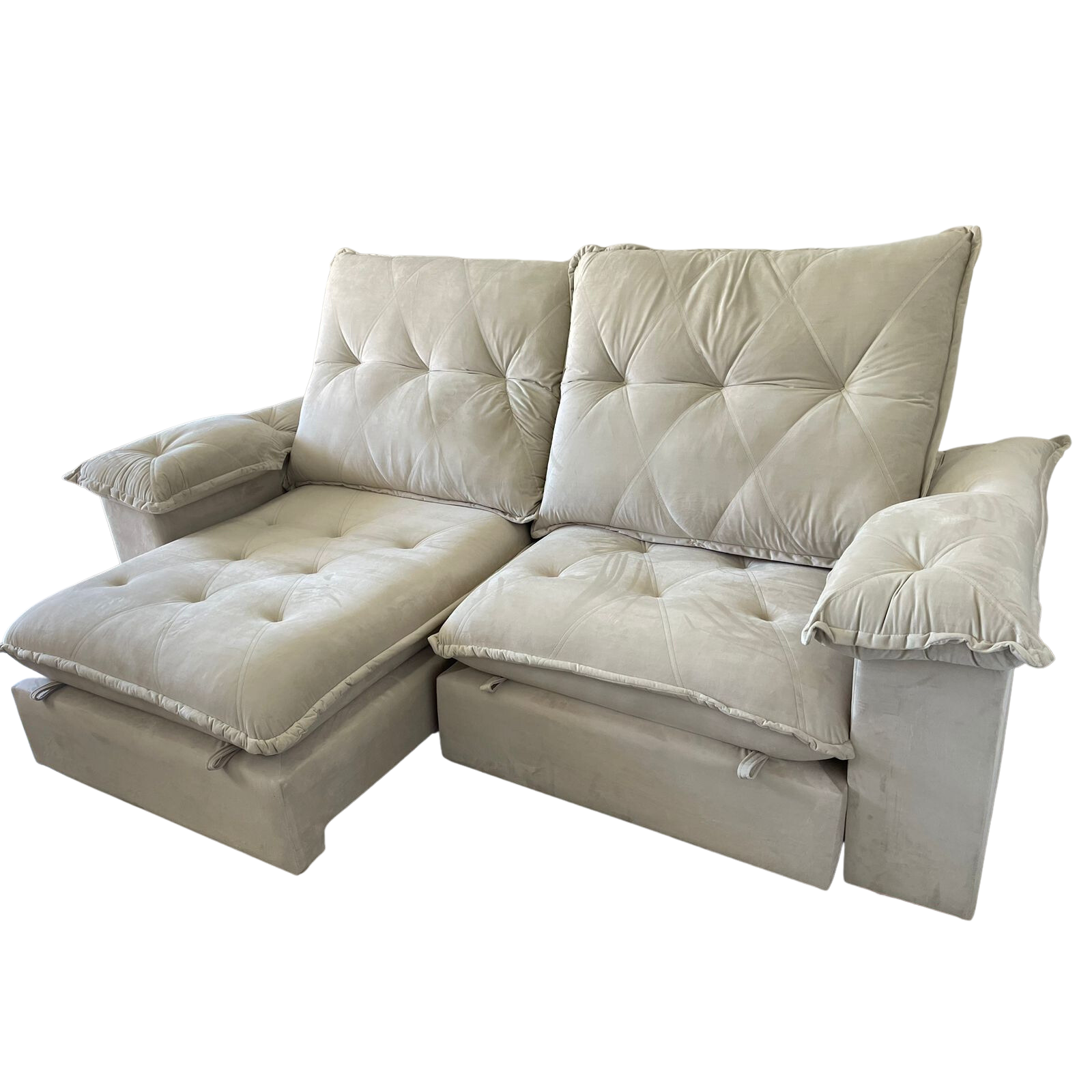 Sofá Retrátil e Reclinável Corvette 2,90 m Prata - D'VITRINE ESTOFADOS(PROMOÇÃO) - Imagem 2